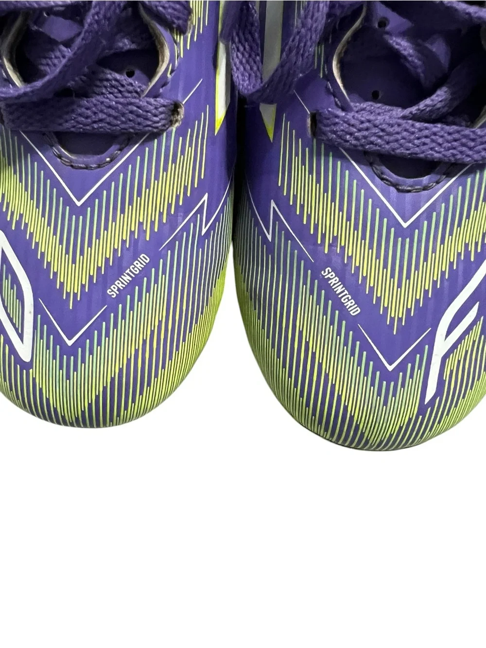 Adidas Sz 13 Youth F50 Club Purple & Lime Soccer Cleats